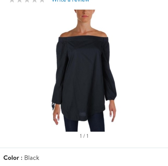 black oversized off the shoulder top